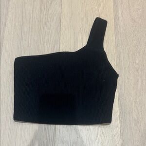 Babaton Black Ribbed Knit Top